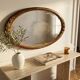 Vintage oval mirror – Patinated gold floral decorative frame