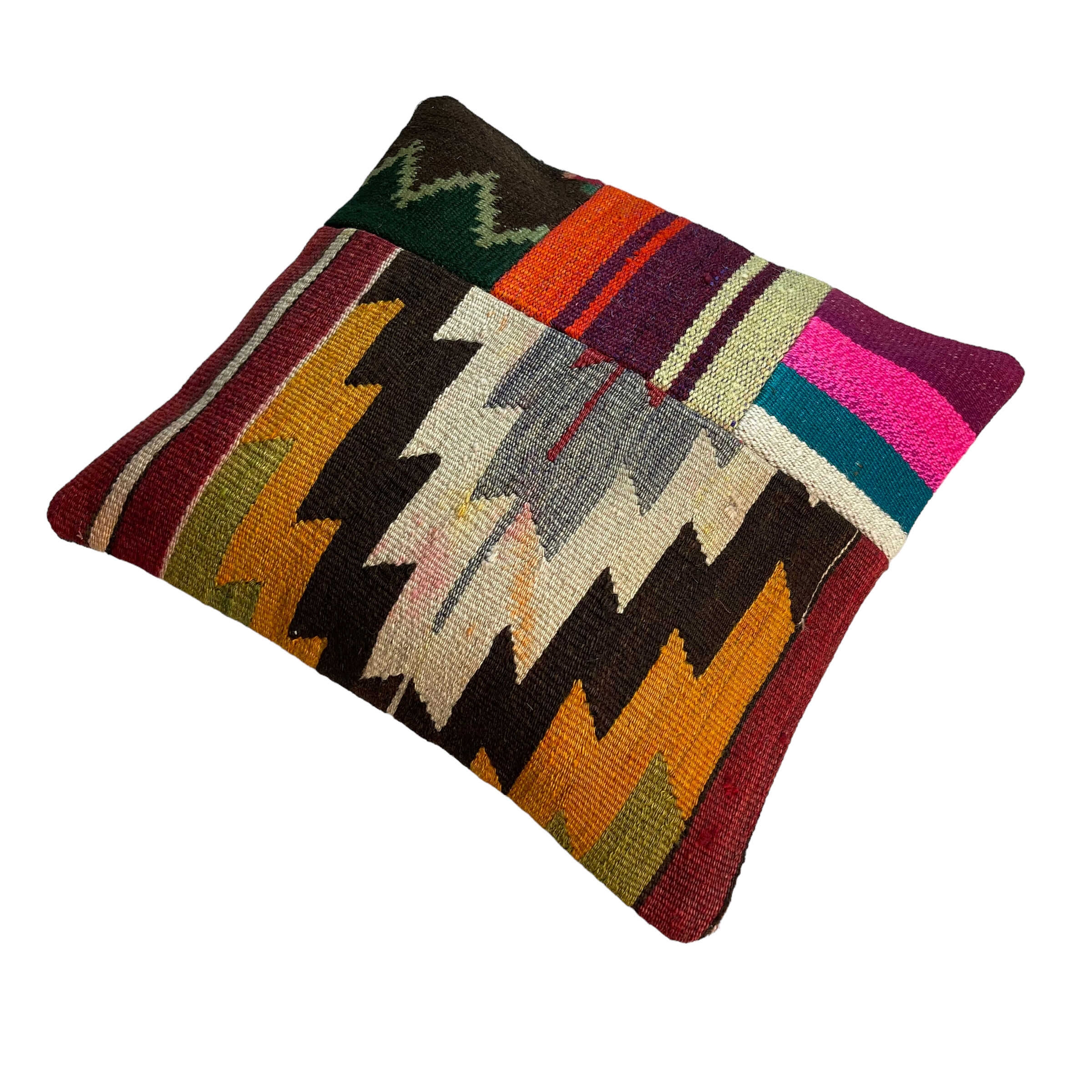 Vintage turkish patchwork cushion cover , 40 x 40 cm
