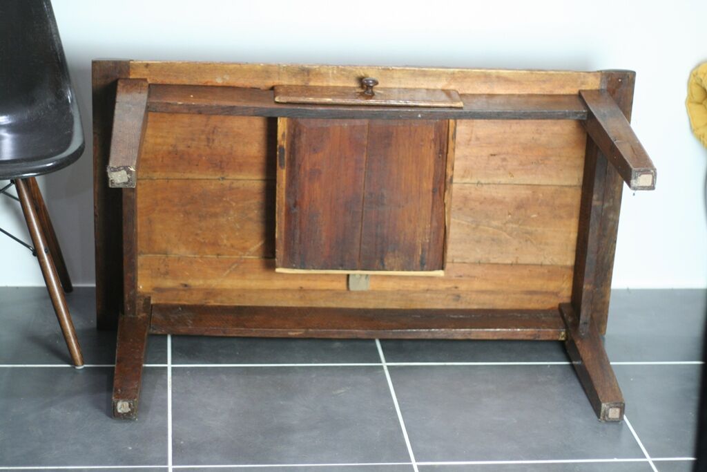 Rustic farm house table with one drawer 1930