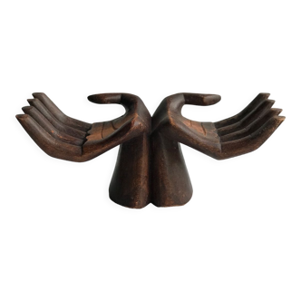 Pair of carved wooden hands