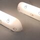 Duo of opaline glass and gold decor wall lights - 50s/60s