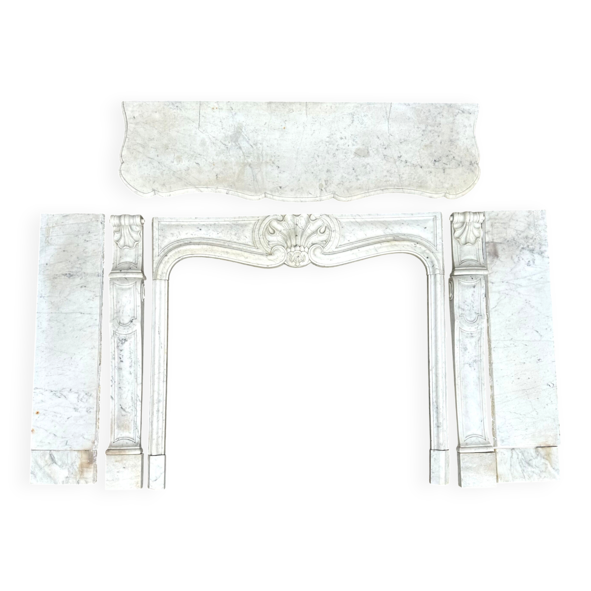 White Carrara marble fireplace from around 1880