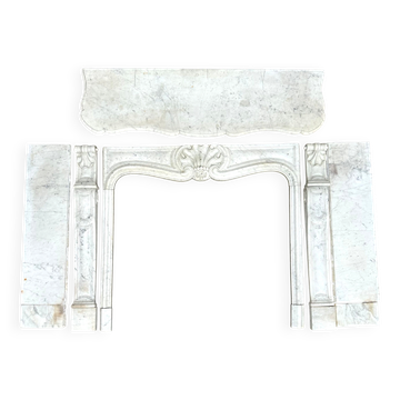 White Carrara marble fireplace from around 1880