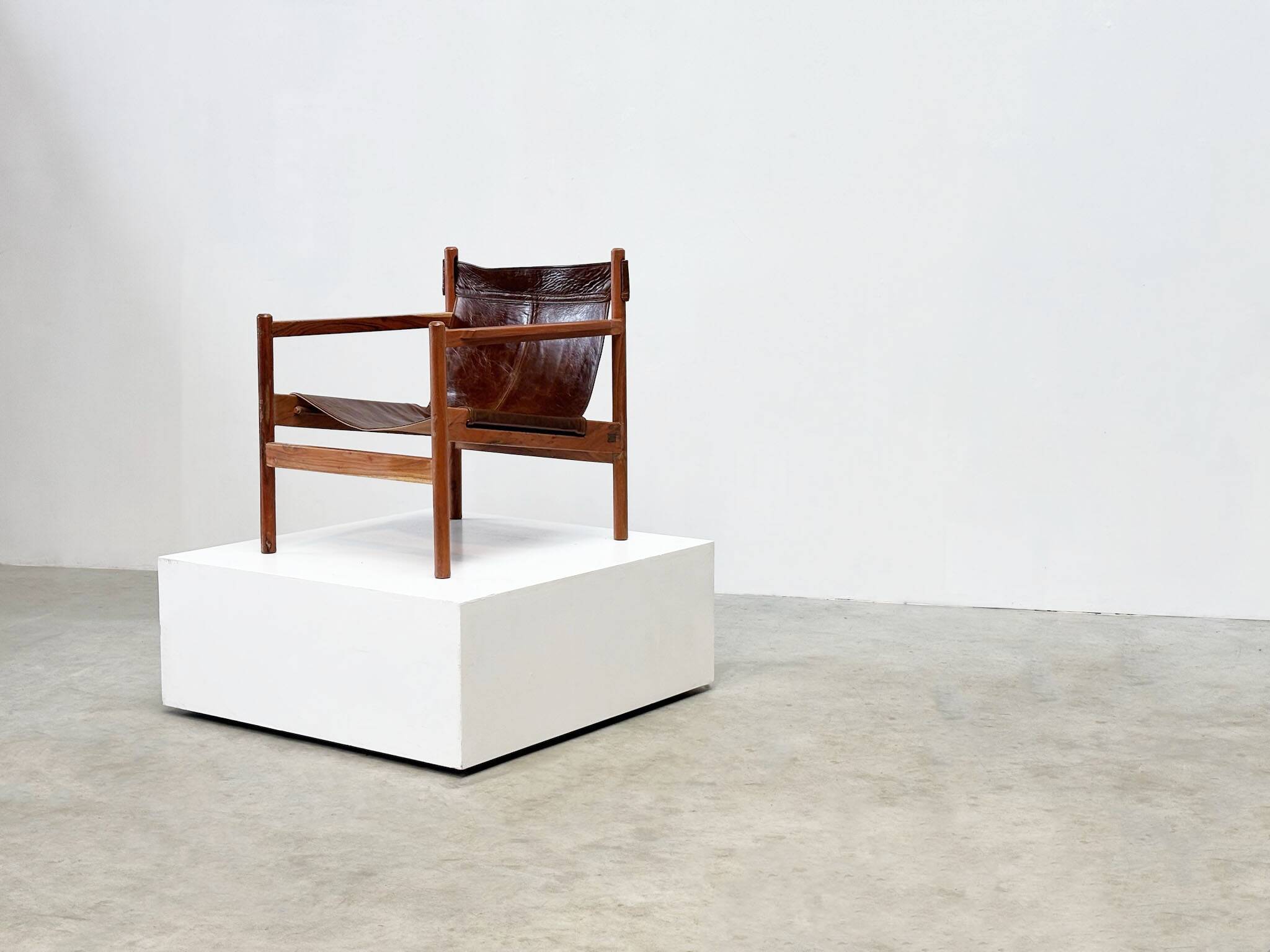 Leather 1970's Roxinho lounge chair by Michel Arnoult