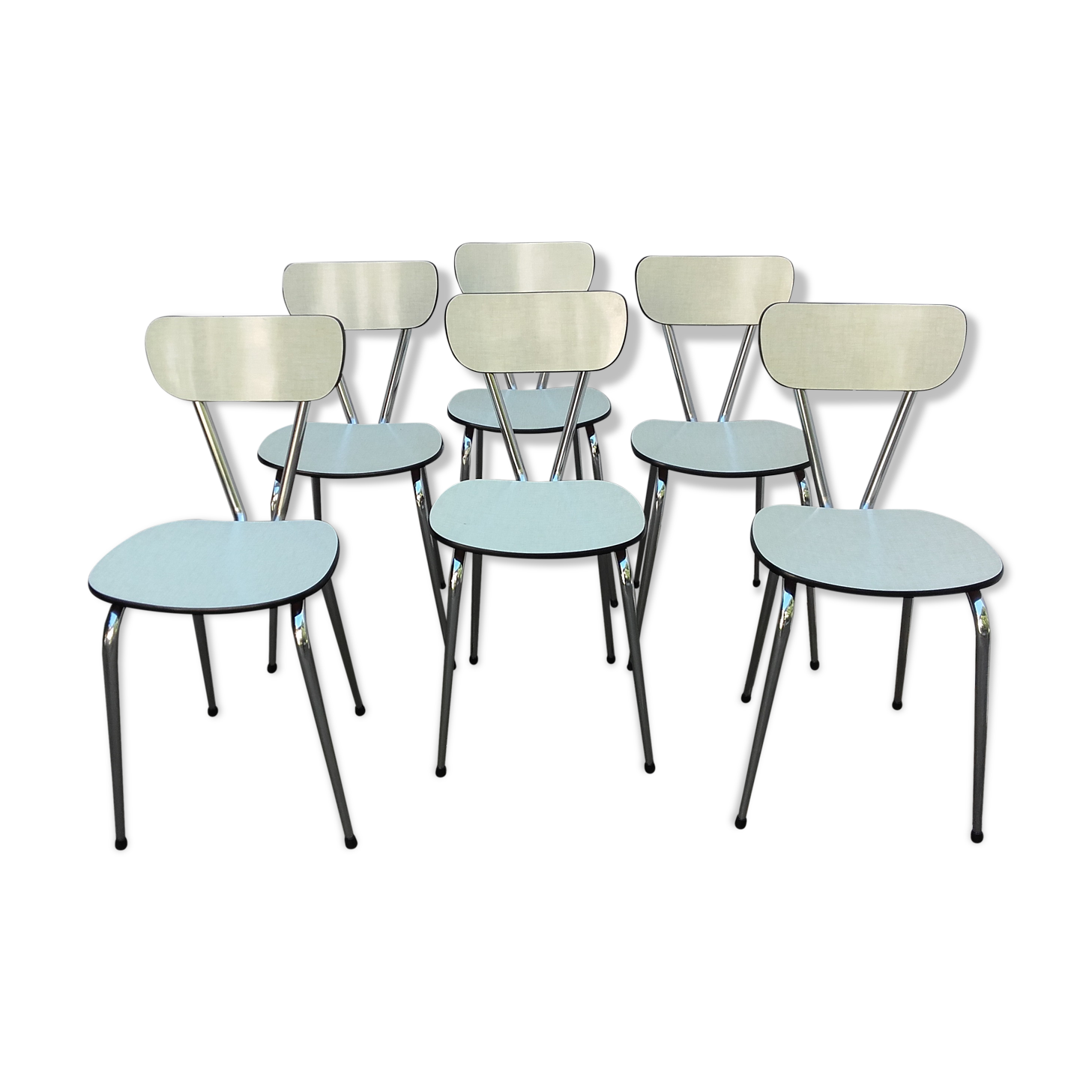 Six ivory formica chairs
