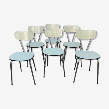 Six ivory formica chairs