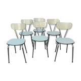 Six ivory formica chairs