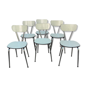 Six ivory formica chairs