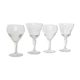 Set of 4 mismatched, crystal wine glasses