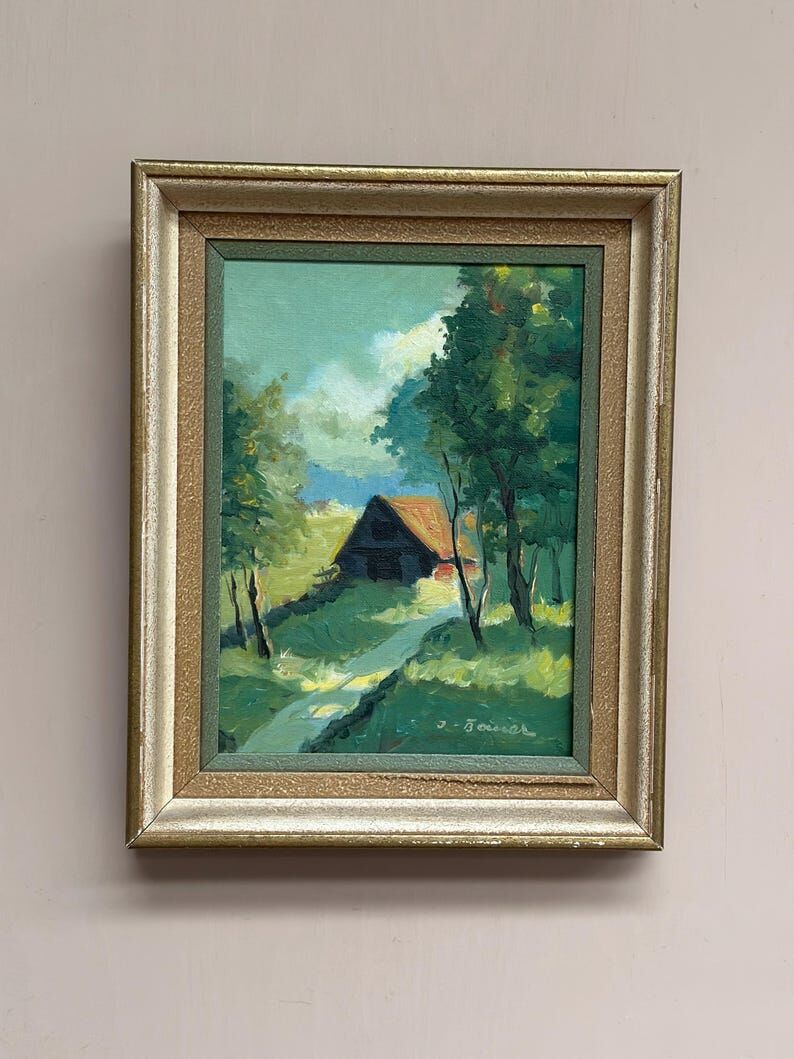 Swedish Mid-Century Oil on panel – "In Sunlight Glade" by Ivan Bauer