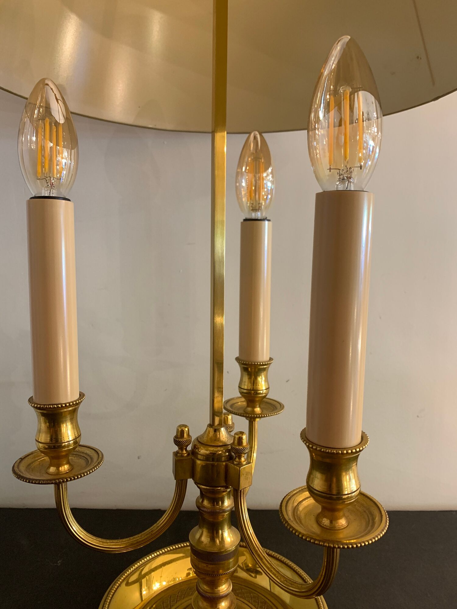 Hot water bottle lamp, 3 lights in bronze Lucien Gau, XXth
