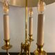 Hot water bottle lamp, 3 lights in bronze Lucien Gau, XXth