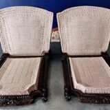 2 chauffeuses en palissandre d'époque Napoléon III