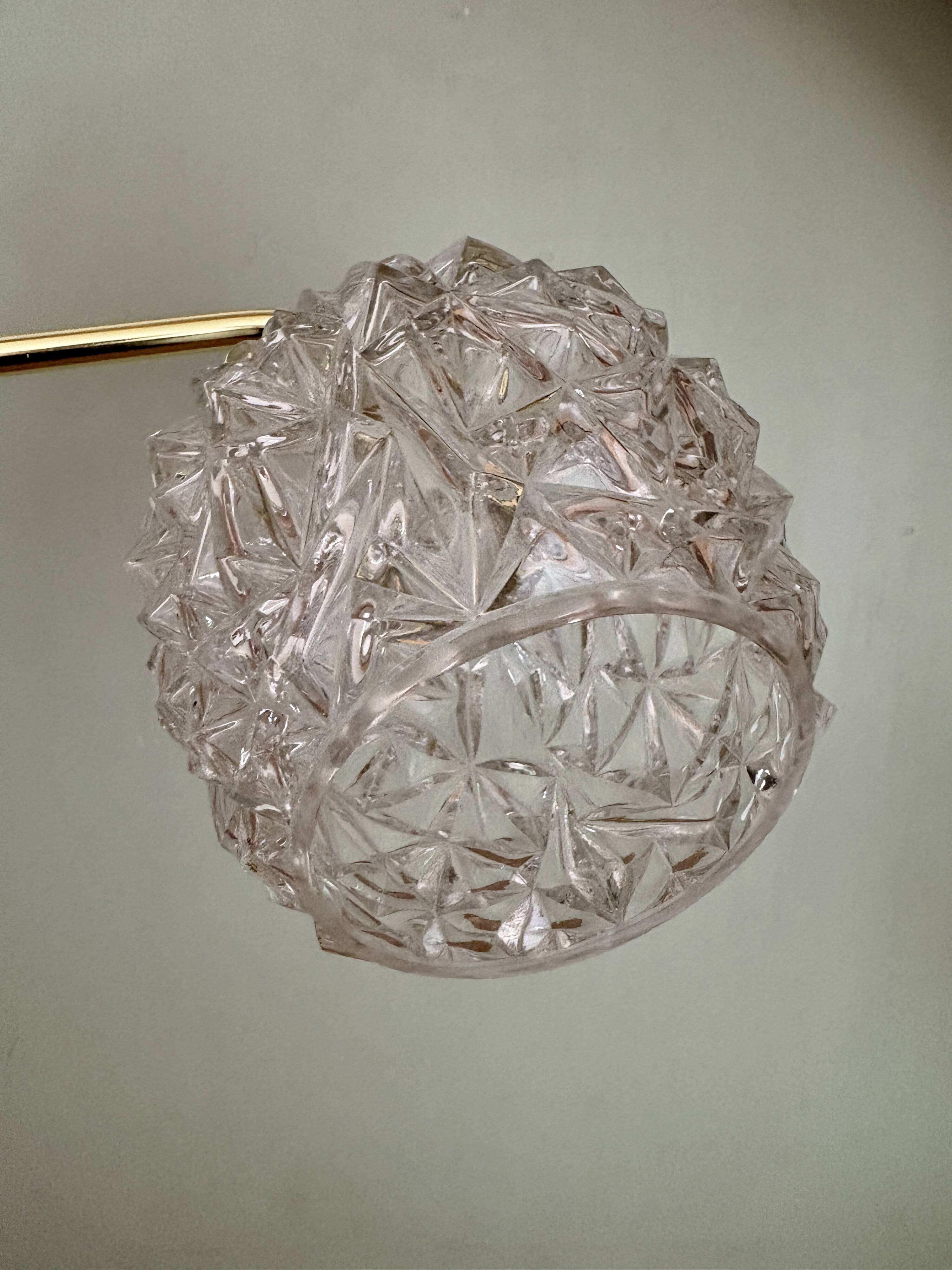 Vintage moulded glass elbow wall light