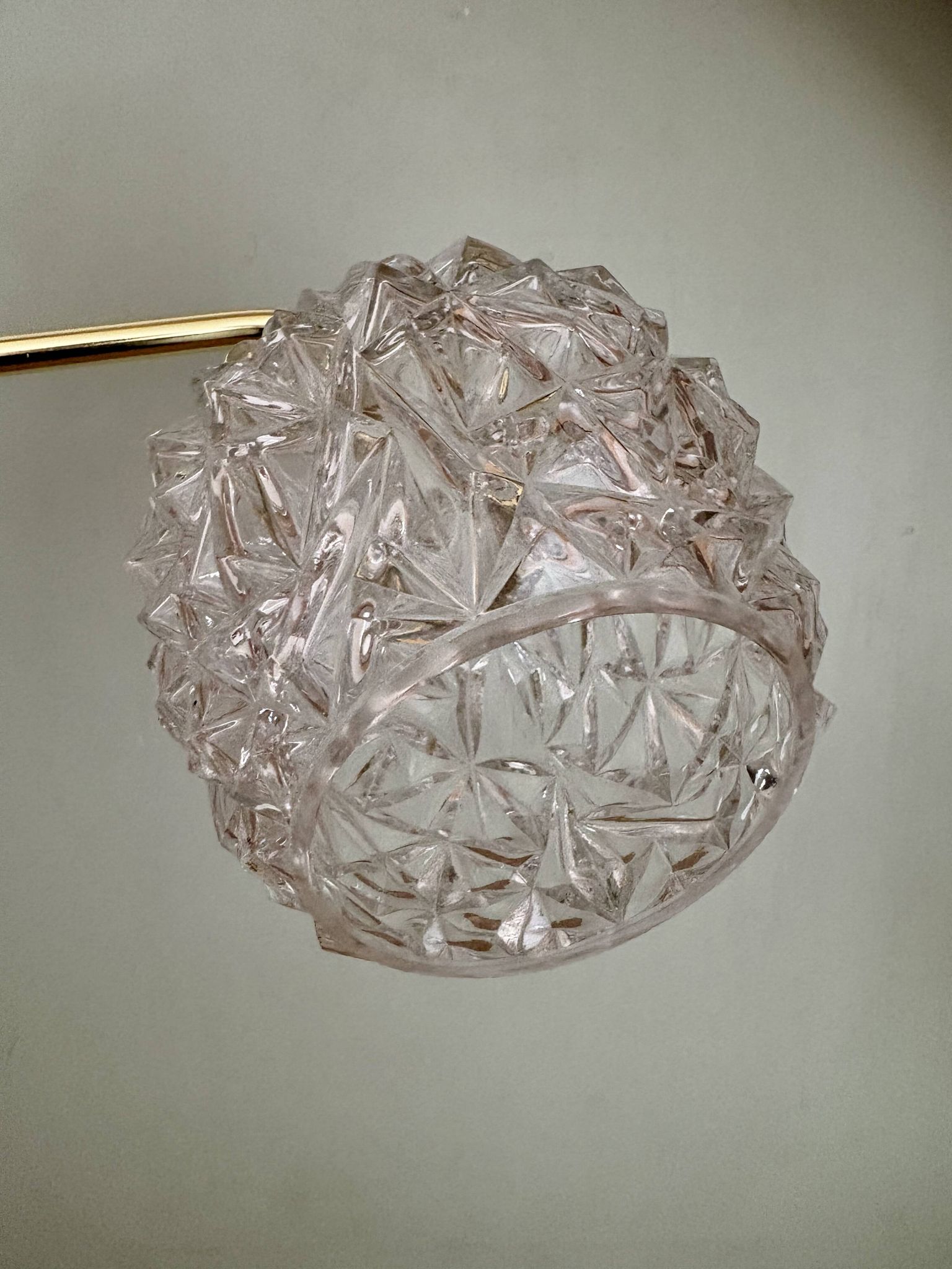 Vintage moulded glass elbow wall light
