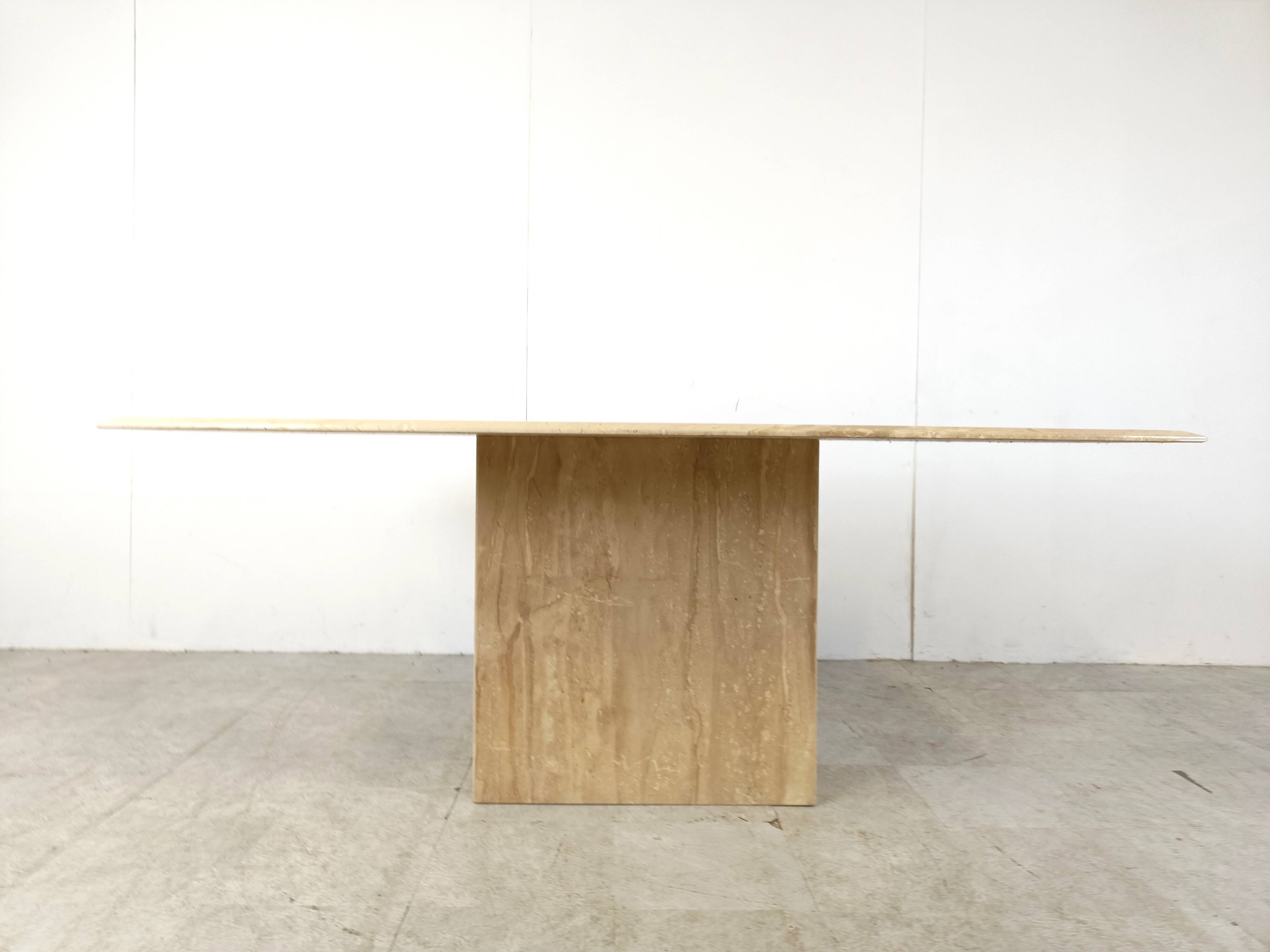 Vintage travertine dining table, 1970s