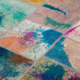 Handmade Oriental Contemporary 200 cm x 298 cm Multicolor Patchwork Carpet