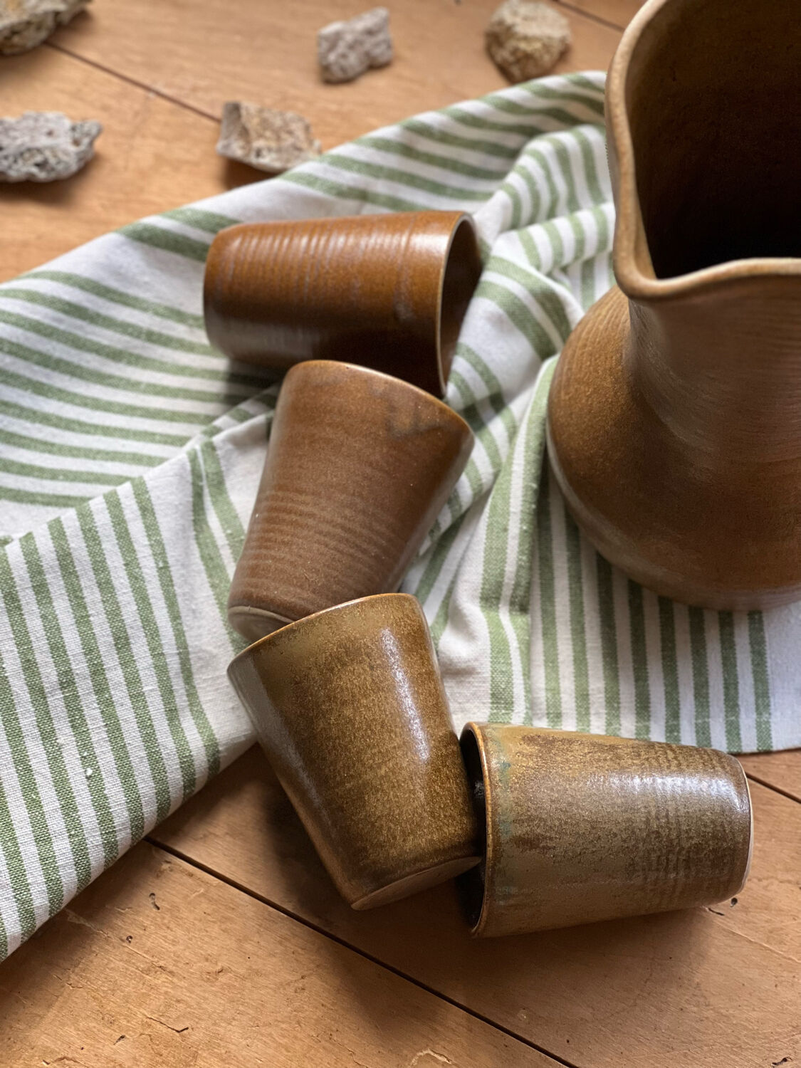 Digoin stoneware orangeade service 1960-70