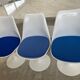 Oval Knoll Saarinen table in Carrara marble + 8 original Tulip chairs