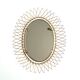 Oval golden sun mirror in metal, 1960s