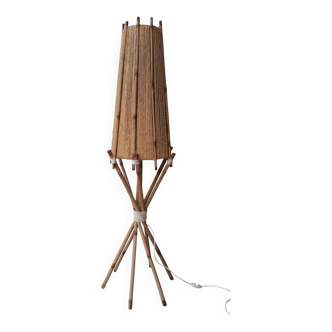 Lampadaire bambou et ficelle