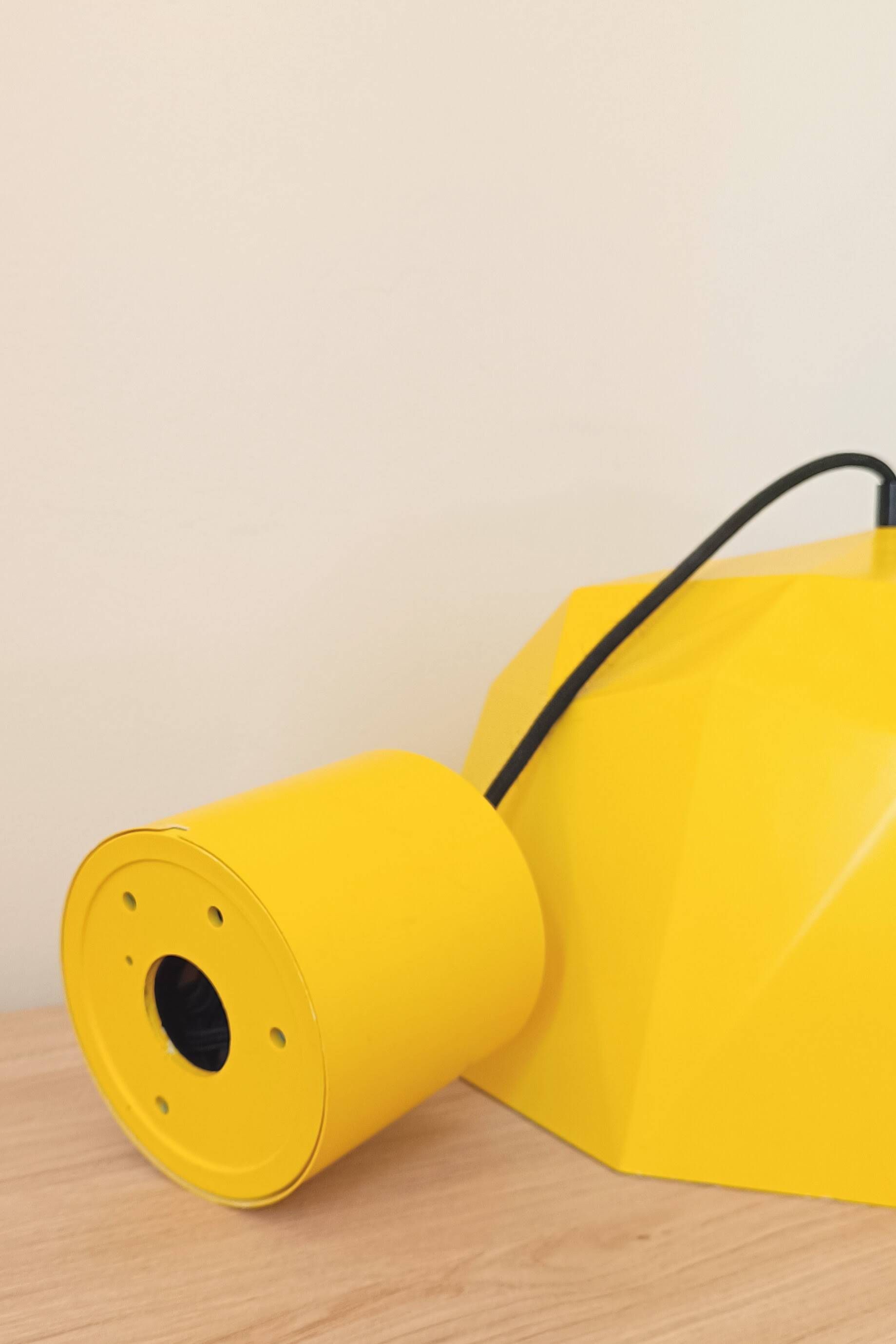 Vintage Bakelite origami-shaped yellow pendant light