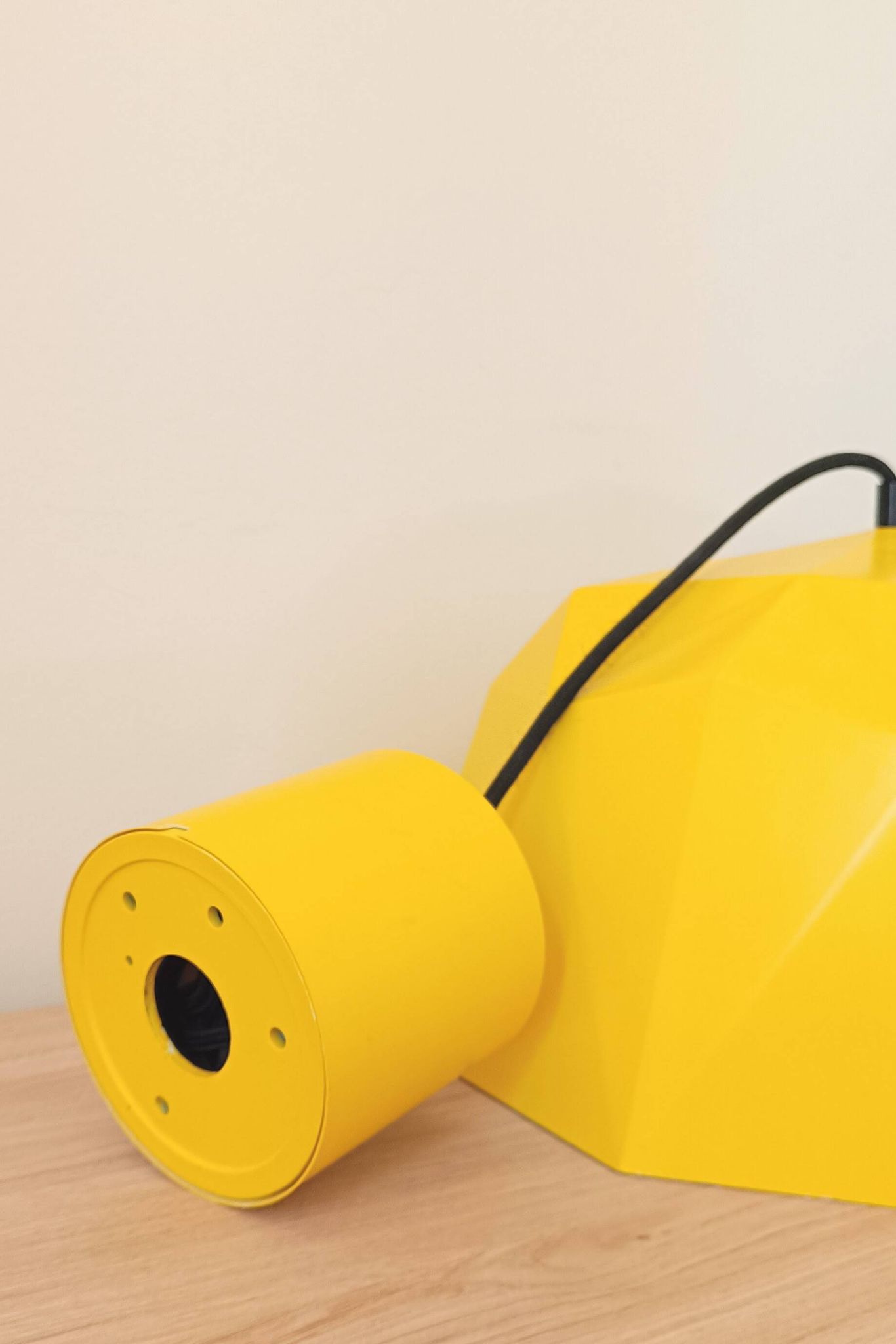 Vintage Bakelite origami-shaped yellow pendant light