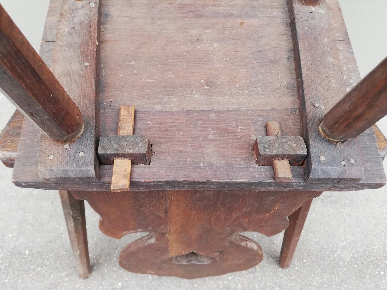 Pair of antique solid oak chairs