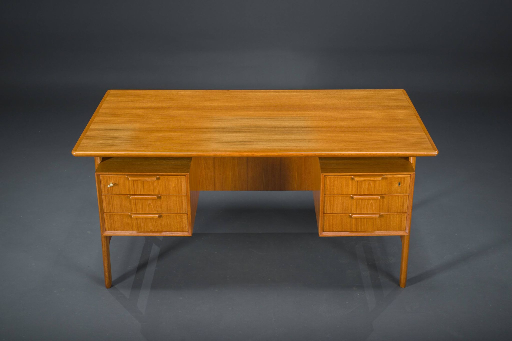 Model 75 Teak Desk by Gunni Omann for Omann Jun Furniture Factory, 1960s