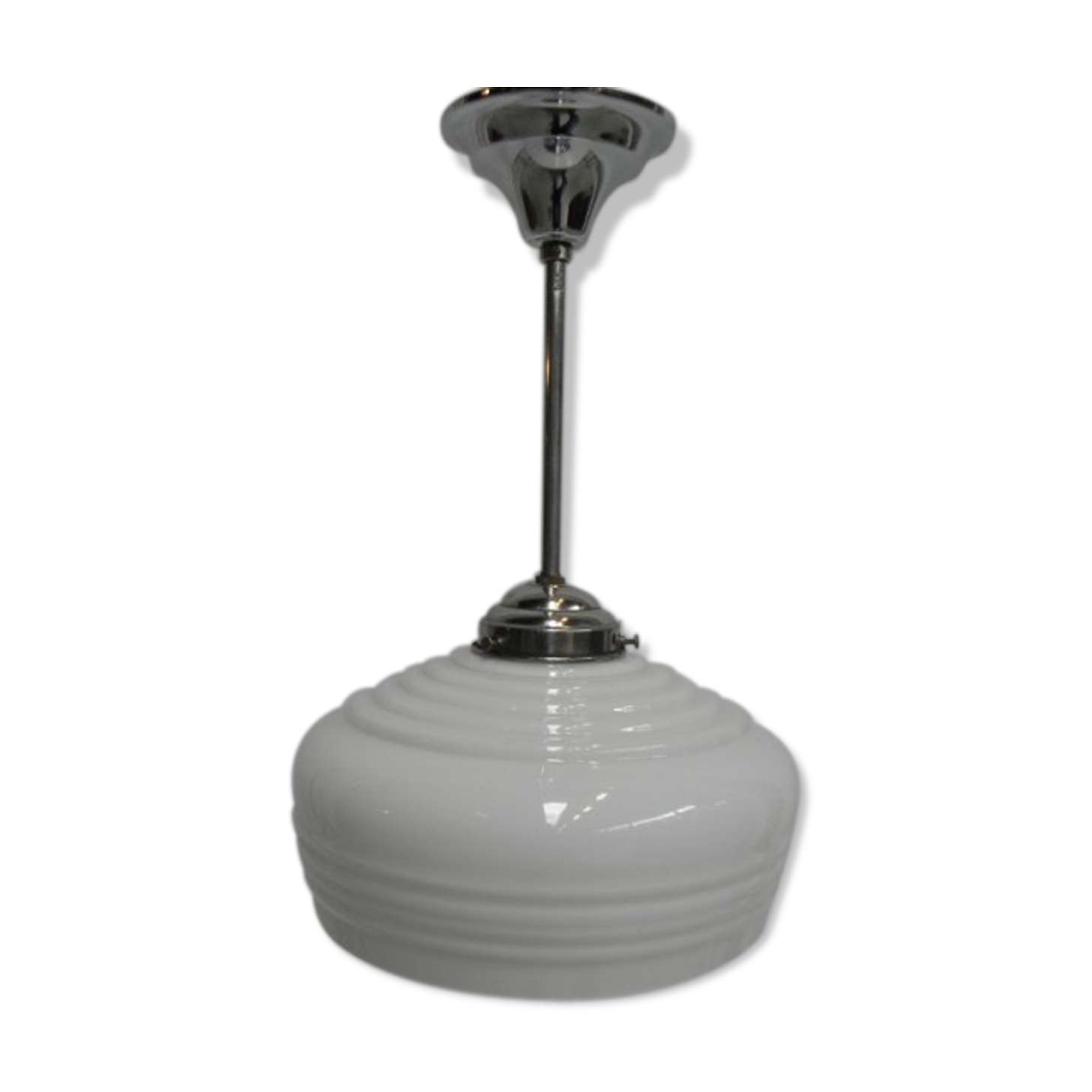 Suspension Deco with white glass sphere