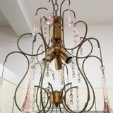 Antique Italian Chandelier Murano Glass Italy 1940s
