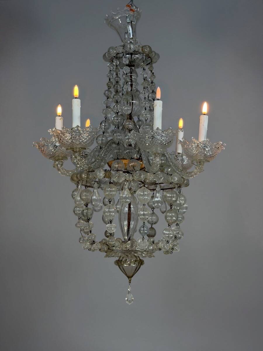 Lustre made of Murano glass beads, Venice around 1900