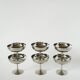 Set of 6 stainless steel bowls with fine feet, Design, 1970