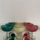 Multi-colored Venetian crystal ice cream cups