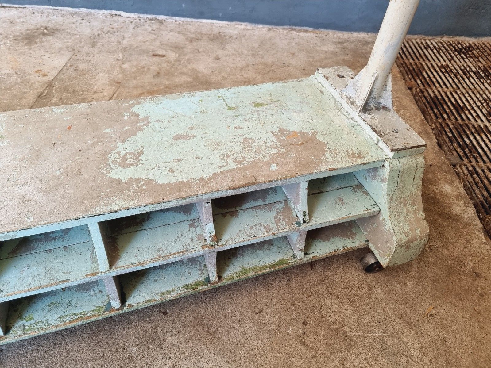 Old industrial coat rack, wardrobe rack XXXL