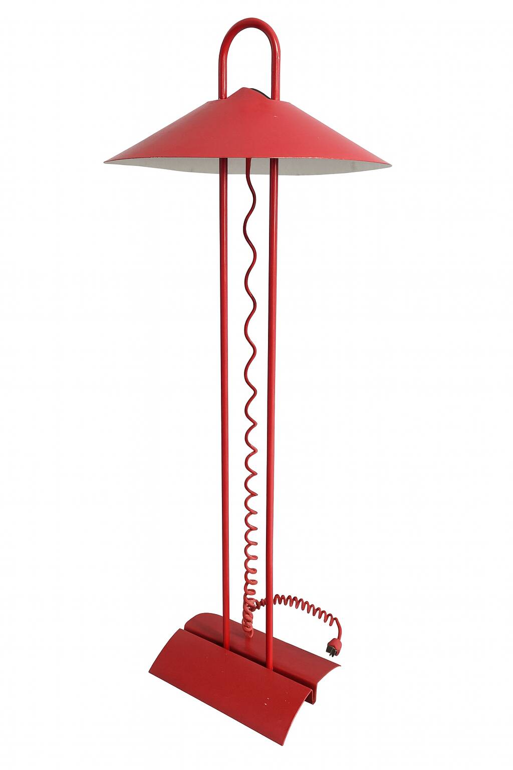 1980s red metal floor lamp