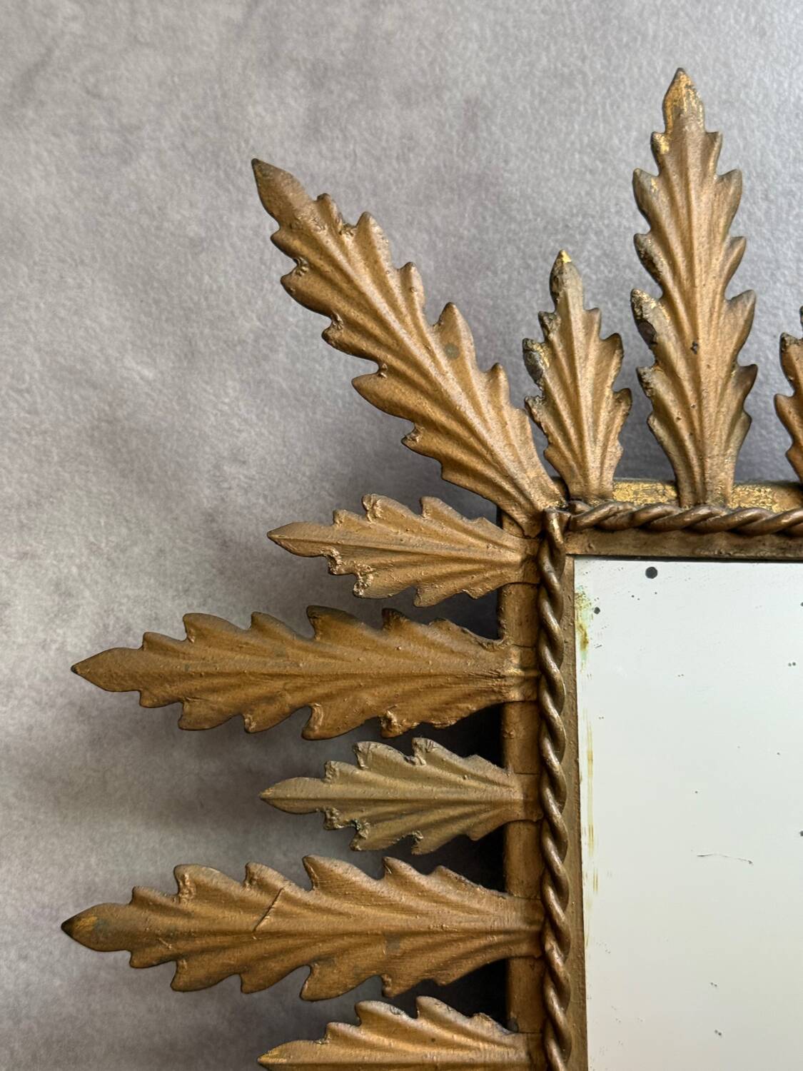 Rectangular sun mirror from the 1950s Italy