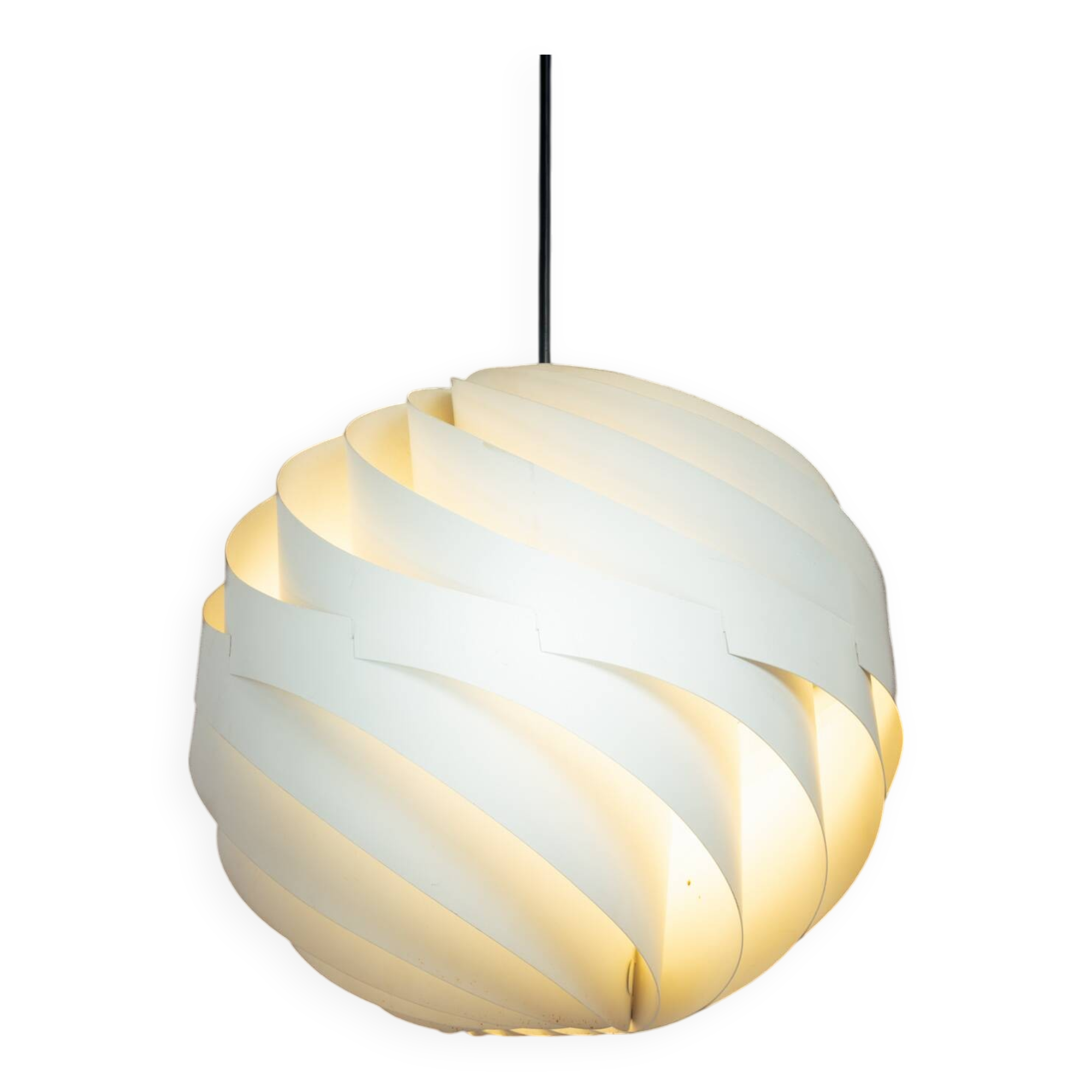 Louis Weisdorf for Lyfa Space age Danish Turbo White Moon Pendant Light, 1965