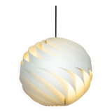 Louis Weisdorf for Lyfa Space age Danish Turbo White Moon Pendant Light, 1965