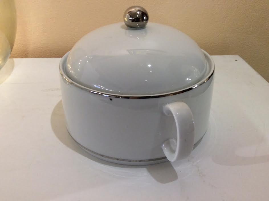 White porcelain soup bowl