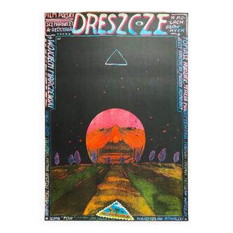 Affiche cinéma originale polonaise "dreszcze shivers" sawka 1981