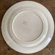 Plat rond terre de fer Badonviller "Jasmin" papillon