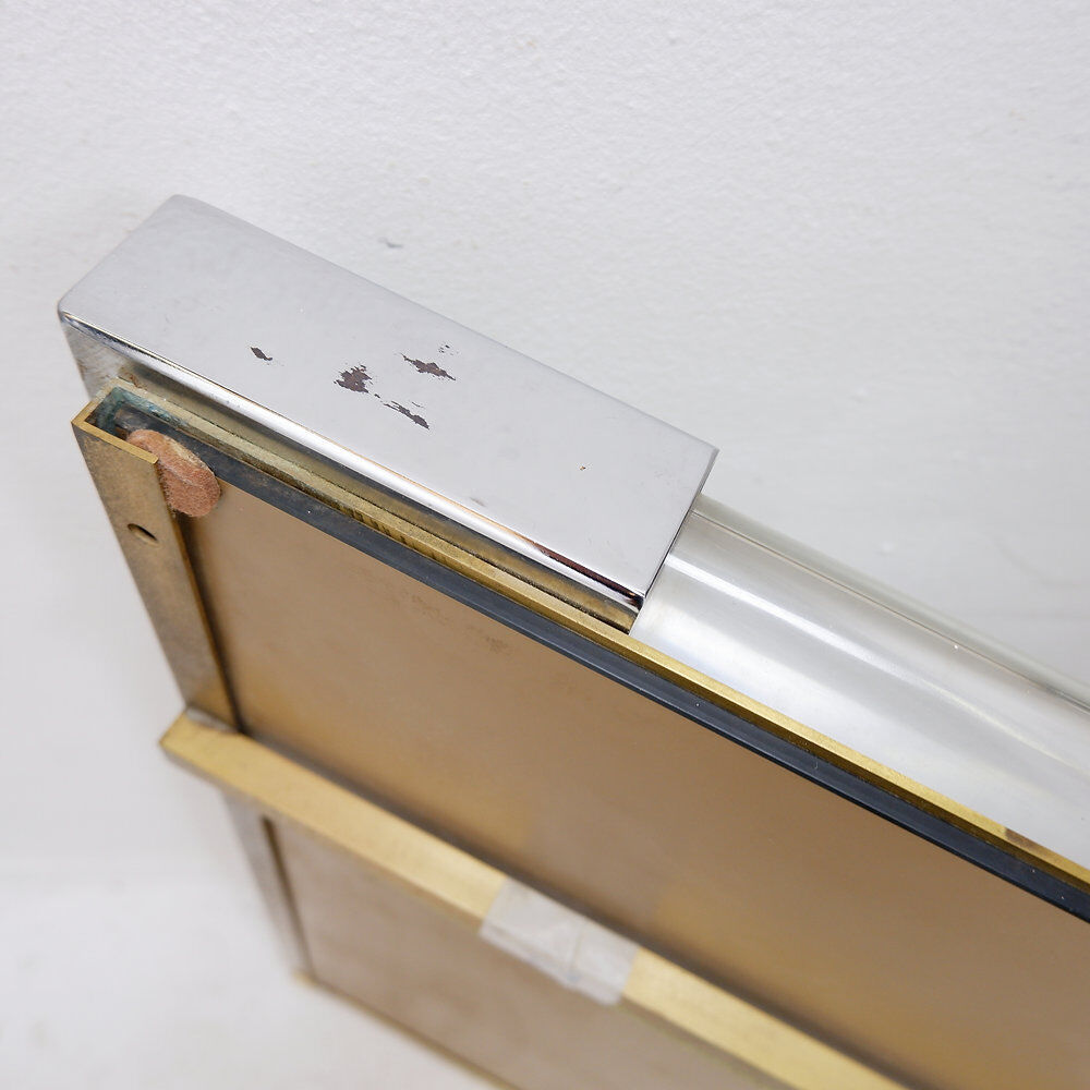 Wall mirror in lucite and chrome, 1970s