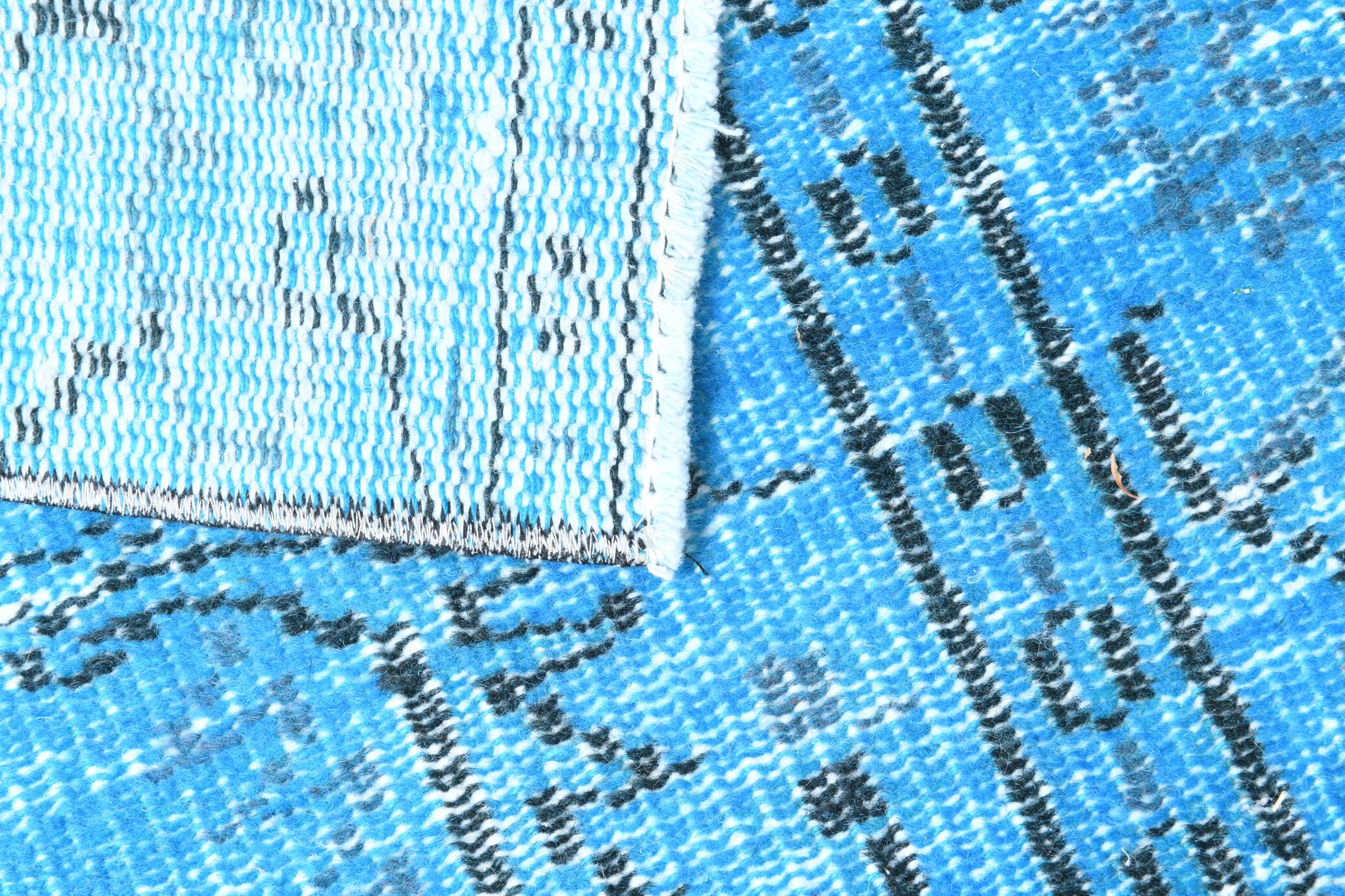 2x9 Vintage Light Blue Kitchen Runner Rug, 65x276Cm