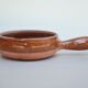 Flat glazed earthenware fondue pot