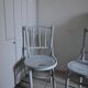 Pair of Lichtig bistro chairs in painted grey beech, pressed seat, circa 1900.