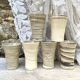 High ceramic cups made of mixed clay.