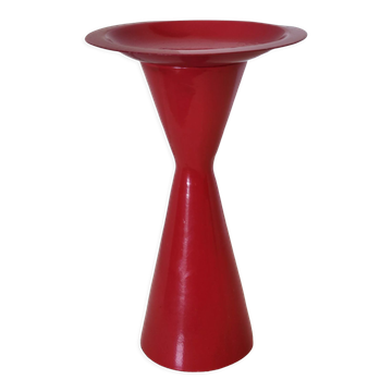 Chandelier bougeoir vintage design en métal rouge en forme de sablier