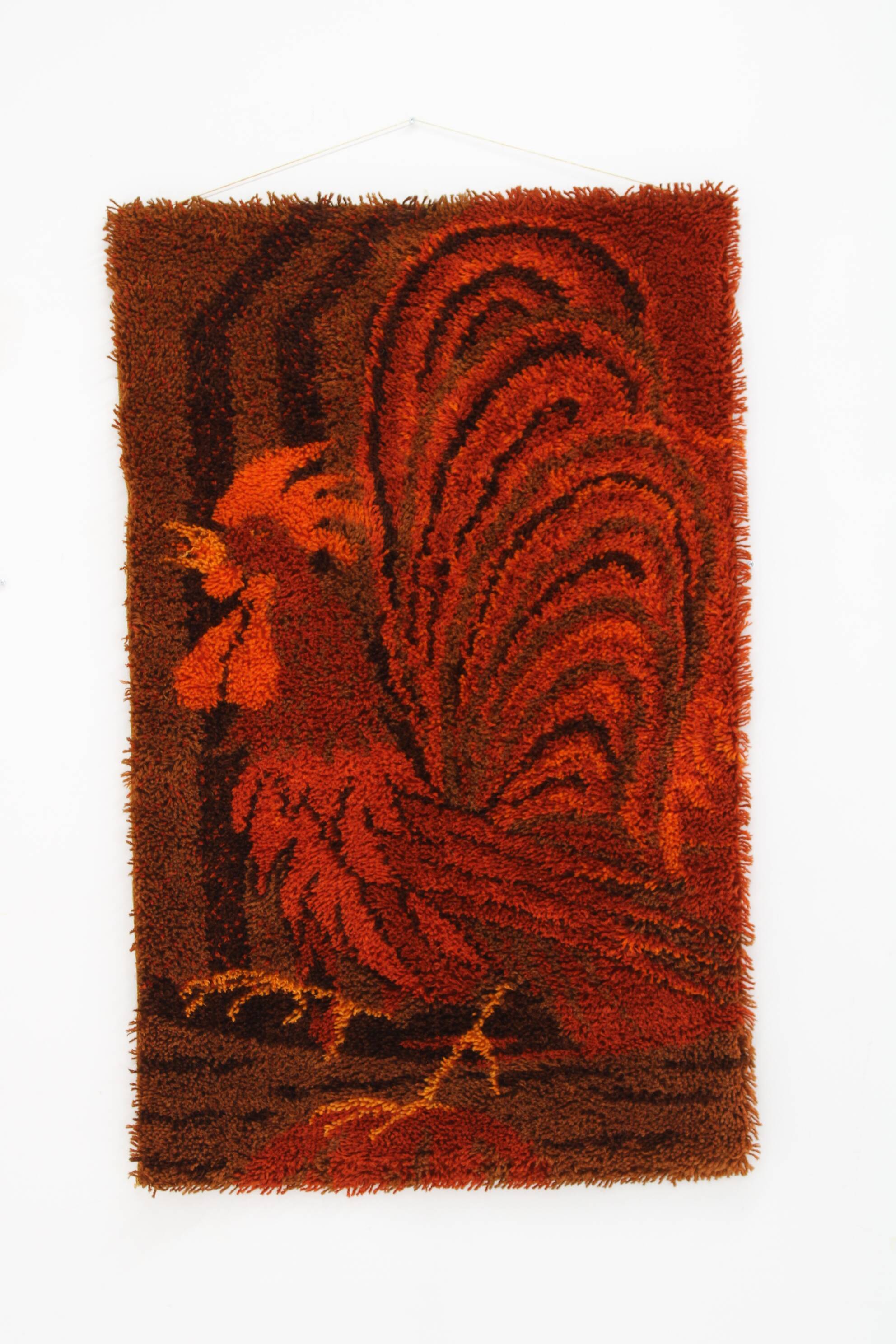 1970s Small Danish Wool Rug or Tapestry