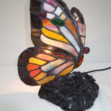 Original mood lamp, butterfly way / multicolored stained glass windows